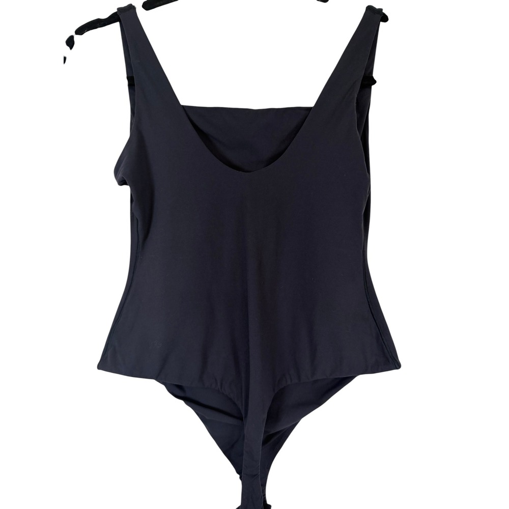 SKIMS Fits Everybody Square Neck Bodysuit Onyx Black Size L